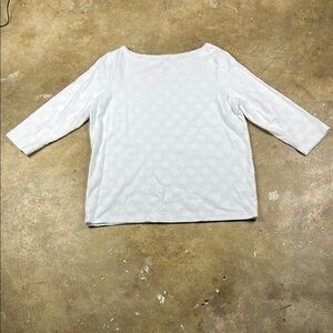 Talbots White Textured 3/4 Sleeve Top
Size: 1X